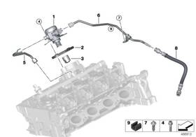 13538678407 Bmw 2018 - 2020 X3 G01 High Pressure Fuel Pump Hose Tube Pipe Line Oem