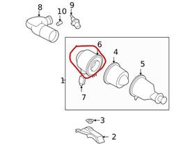 Ford 4l3z-9661-aa 2004-2005 F-150 4.6l Air Cleaner Filter Rear Cover / Maf Module Housing