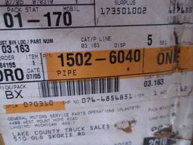 General Motors 15026040 Gm Fuel Line Pipe Oem Gmc Chevy Chevrolet Rare A2