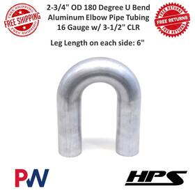 At180-275-clr-35 Hps 2-3/4 Inch Od 180 Degree U Bend Aluminum Elbow Pipe Tubing 16 Gauge 3-1/2 Clr