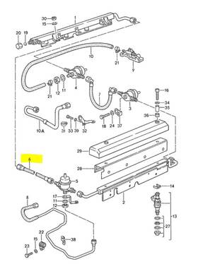 928-110-269-01 Porsche 255754400552 928 Front Fuel Hose Rebuilt - No Core