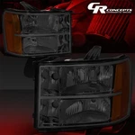 Pair Smoked Amber Corner Headlight Lamp Lh+rh For 2007-2014 Gmc Sierra GMT900. Fixed Price $75.95.