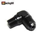 Emusa 1PCS 4AN Male To 1/8"NPT 90 Deg Flare Fuel Oil Gas Line Fitting Black. Fixed Price $8.79.