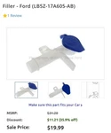 Washer Fluid Reservoir Filler Pipe LB5Z-17A605-AB Ford. Fixed Price $10.00.