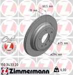 Zimmermann 150.3433.20 Standard Coat Disc Brake Rotor For 01-05 Bmw 325XI. Fixed Price $93.99.