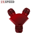 Universal Red Aluminum Oil Fuel Fluid Y Block Flare Fitting 10ANX 8AN Male. Fixed Price $12.99.
