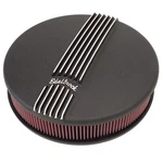 Edelbrock Air Cleaner 41173; Classic Black Alum, Red Cotton, 14 X Flat Base. Fixed Price $279.87.