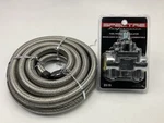Spectre 3/8" Fuel Pressure Regulator Kit: Includes 10 Feet Of Braided Hose. Fixed Price $44.95.