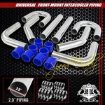 Universal 8PC 2.5" Aluminum Fmic Intercooler Piping Silicone Hose+t-clamp Silver. Fixed Price $83.88.