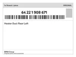 Genuine Bmw Heater Duct Rear Left 64-22-1-908-671 New. Fixed Price $21.41.