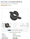 Ford Oem 12-18 Focus Enginetransaxle Air Intake-inlet Tube BV6Z9B642A. Fixed Price $10.00.