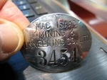 Rare Mac Isaac Mining And Tunnelling Company Licence / Id Badge No 3454 Ontario. Fixed Price $125.00.