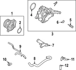 Genuine Nissan Engine Coolant Hose 14055-6RD1B. Fixed Price $35.44.