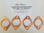 Alfa Romeo (4) Exhaust Manifold Gaskets 1300 -1600 1750 2000CC 1956-1994. Fixed Price $29.50.