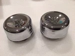 Chrome 4 5/8" Louvered Air Cleaners (2) Tri Power 1& Bbl Hot Rod. Fixed Price $100.00.