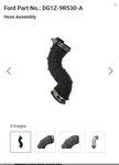 Ford Oem Air Cleaner Intake-lower Duct Tube Hose DG1Z9R530A. Fixed Price $85.00.
