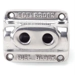 Edelbrock 12801 Polished 2-CARB Fuel Block. Fixed Price $84.95.