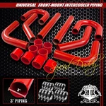 Universal 8PC 3" Aluminum Fmic Intercooler Piping Pipe+silicone Hose+t-clamp Red. Fixed Price $64.27.