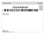 Genuine Bmw Fuel Hose 13-53-8-678-407 New. Fixed Price $166.41.